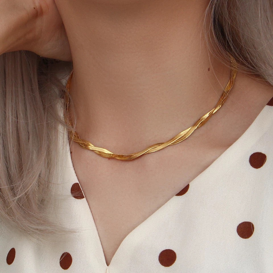 'Caballo' Herringbone Bracelet & Necklace Set